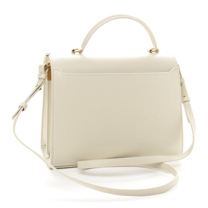 Saint Laurent Smooth Calfskin Medium Classic Monogram Cassandra Top Handle Crema Soft Rouge Legion 2 of 8