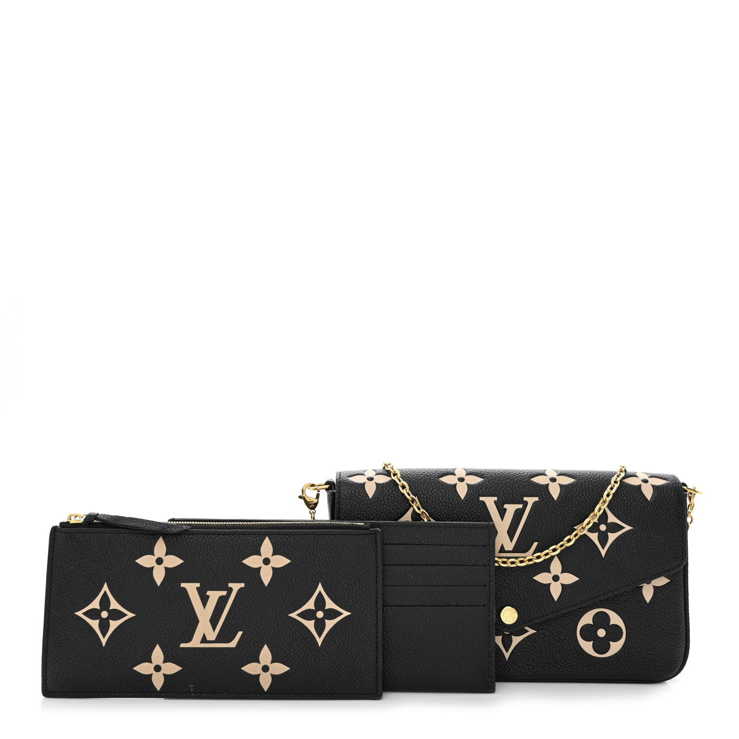 Louis Vuitton Empreinte Monogram Giant Felicie Pochette Black Beige 1 of 15