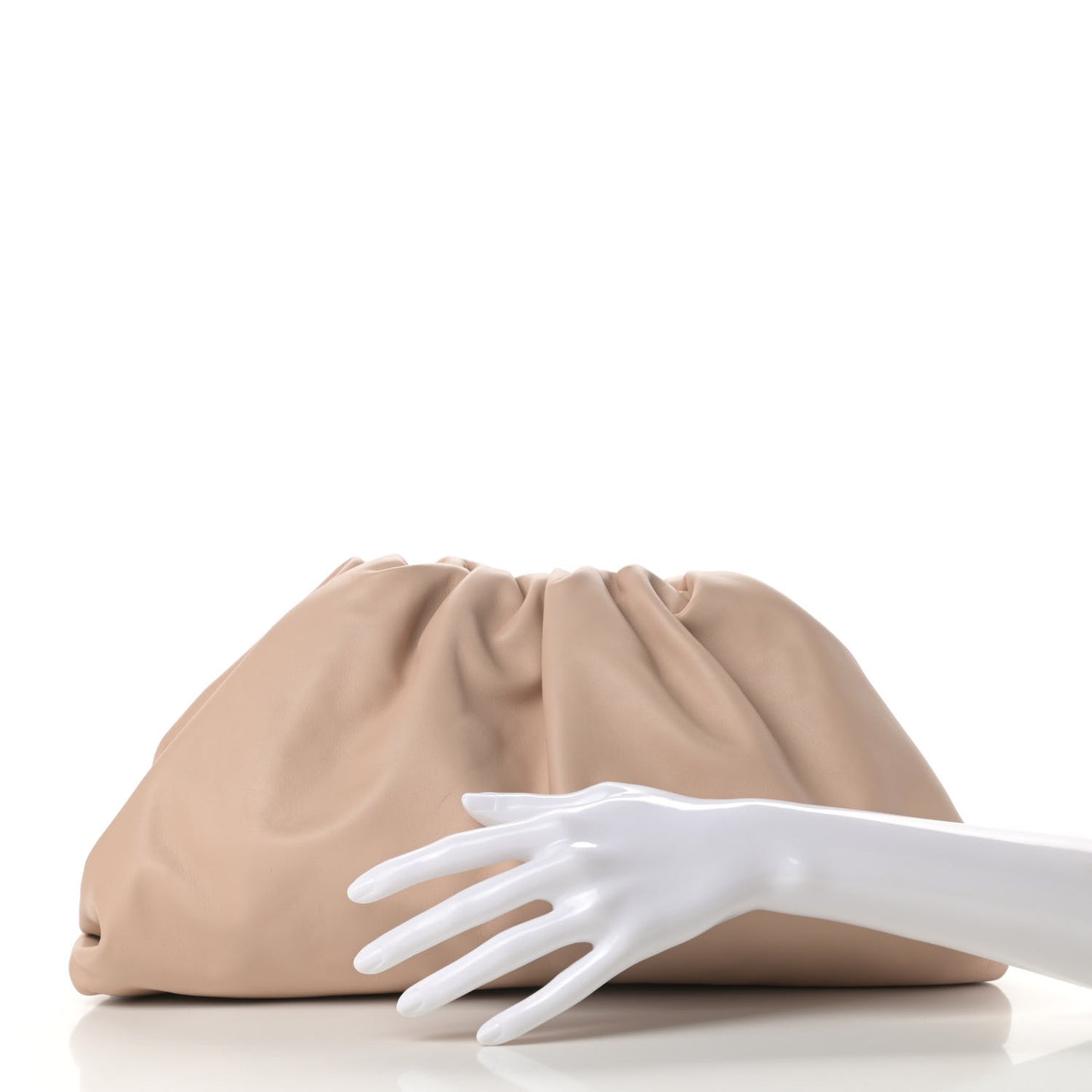 Smooth Butter Calf The Pouch Oversized Clutch Nude