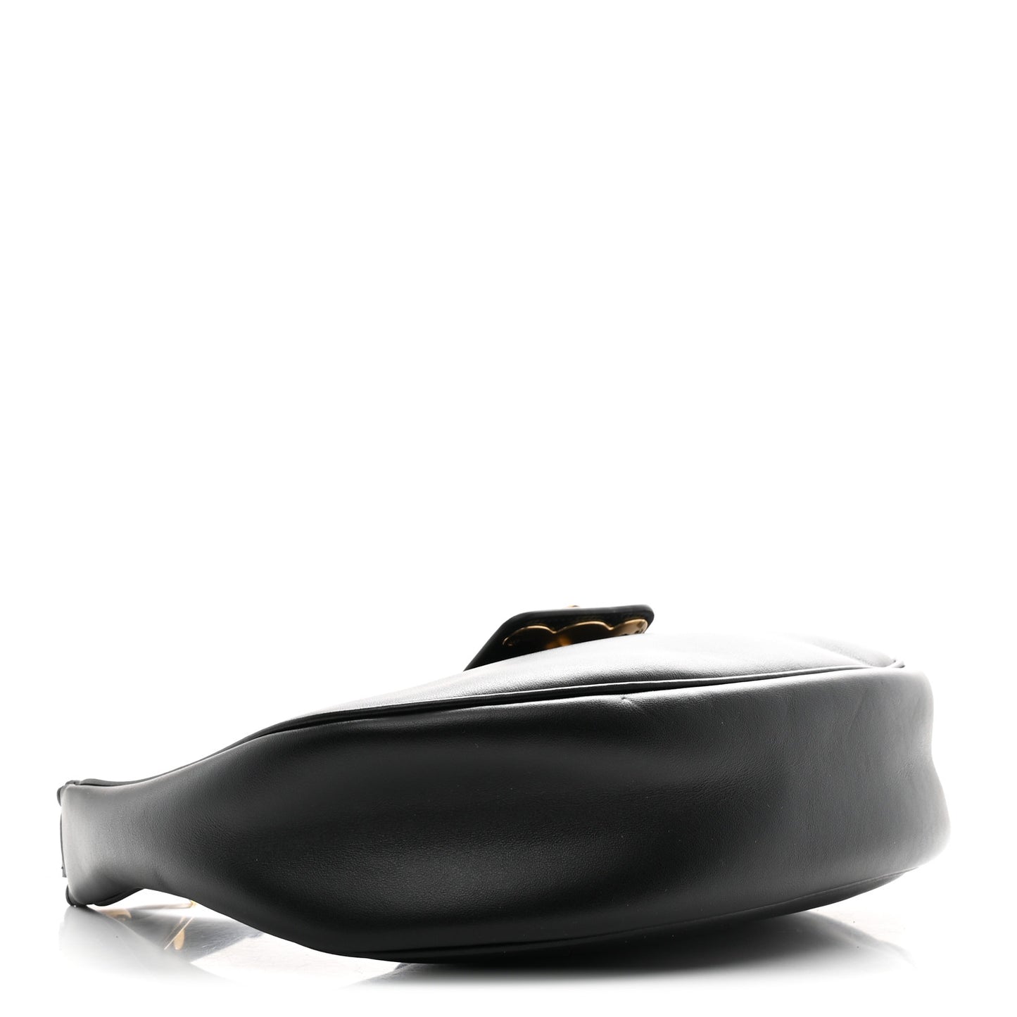 Smooth Calfskin Medium Strap Ava Triomphe Shoulder Bag Black