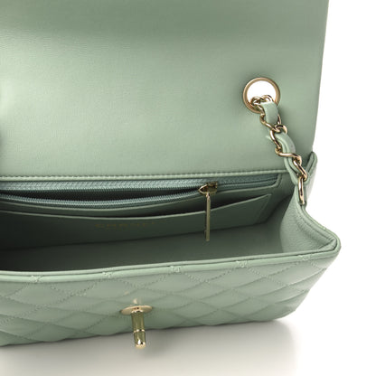 Chanel Lambskin Quilted Mini Rectangular Flap Light Green 5 of 9