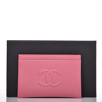 Chanel Caviar Timeless CC Card Holder Pink 9 of 9