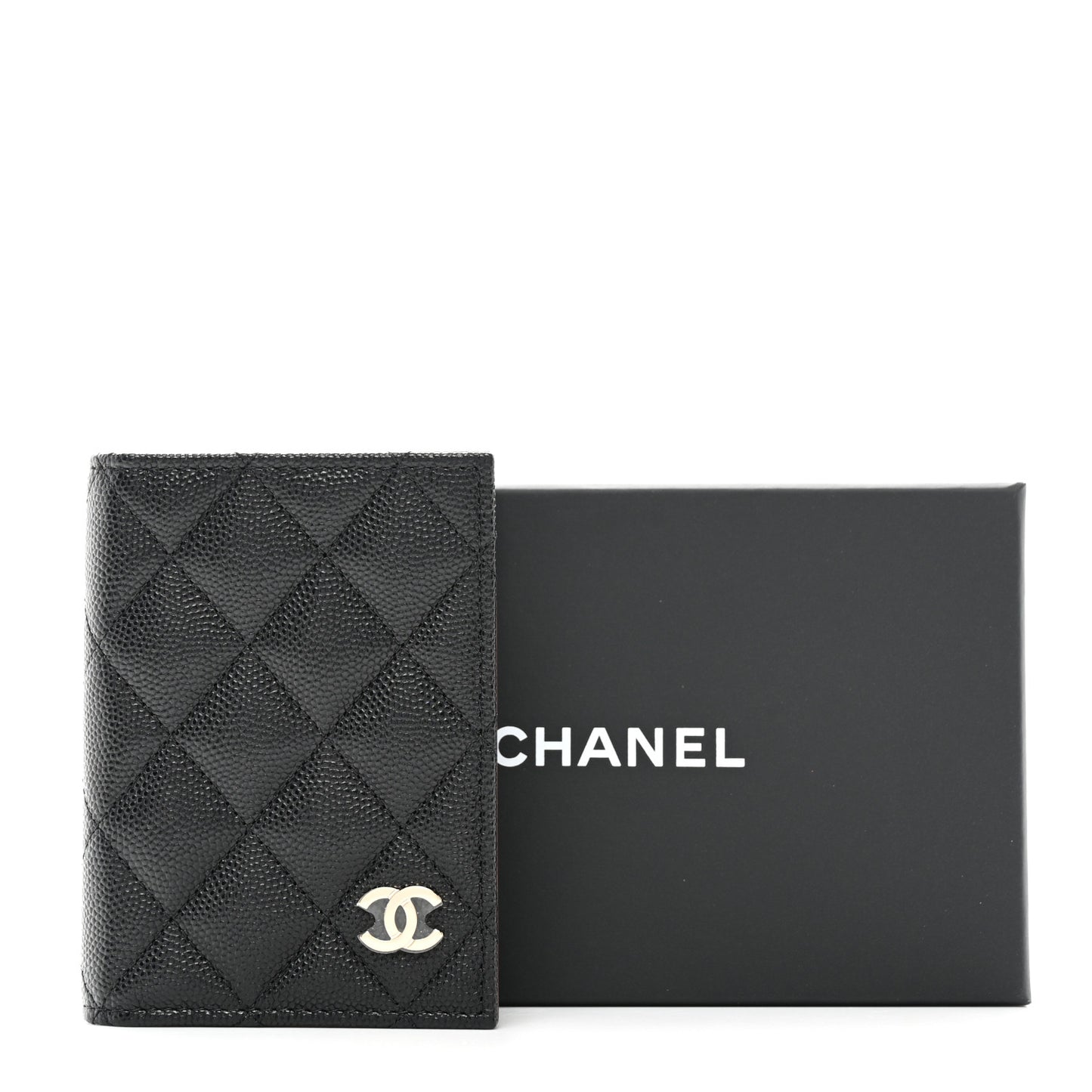 Caviar Quilted Card Holder Wallet Black