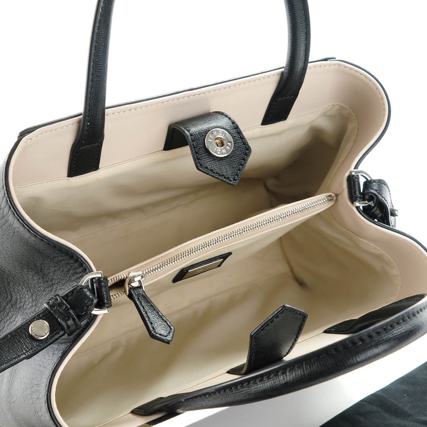 Vitello Elite Flamingo Mink Monster Charm Petite 2Jours Tote Black Multicolor