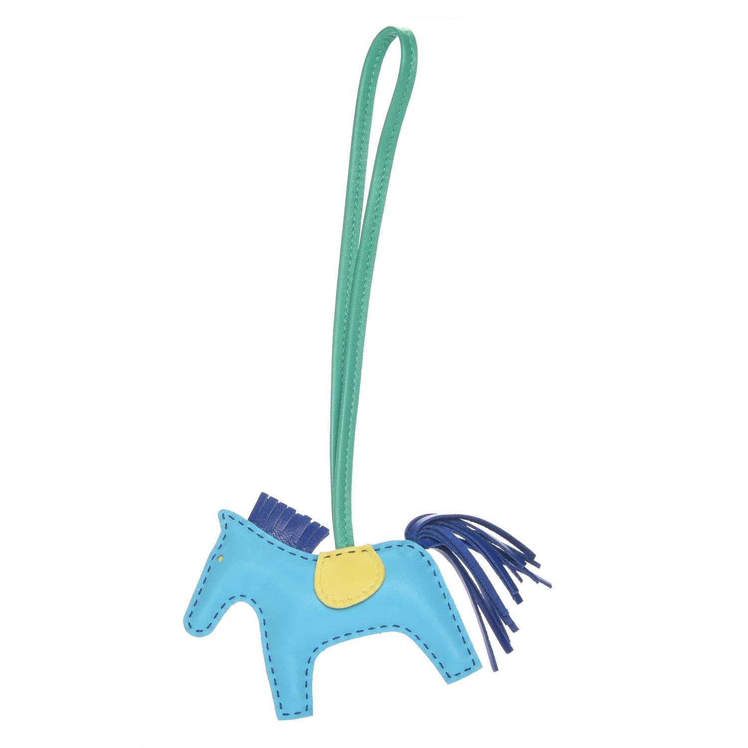 Hermes Milo Lambskin Grigri Rodeo Horse Bag Charm PM Rose Shocking Bleu Azteque Bleu Electrique Menthe Soufre Violet 1 of 4