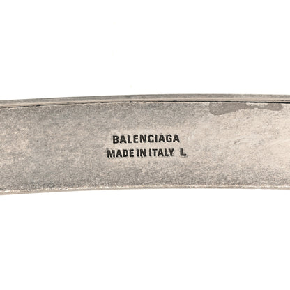Balenciaga Brass Plate Twist Necklace Antique Silver 5 of 5