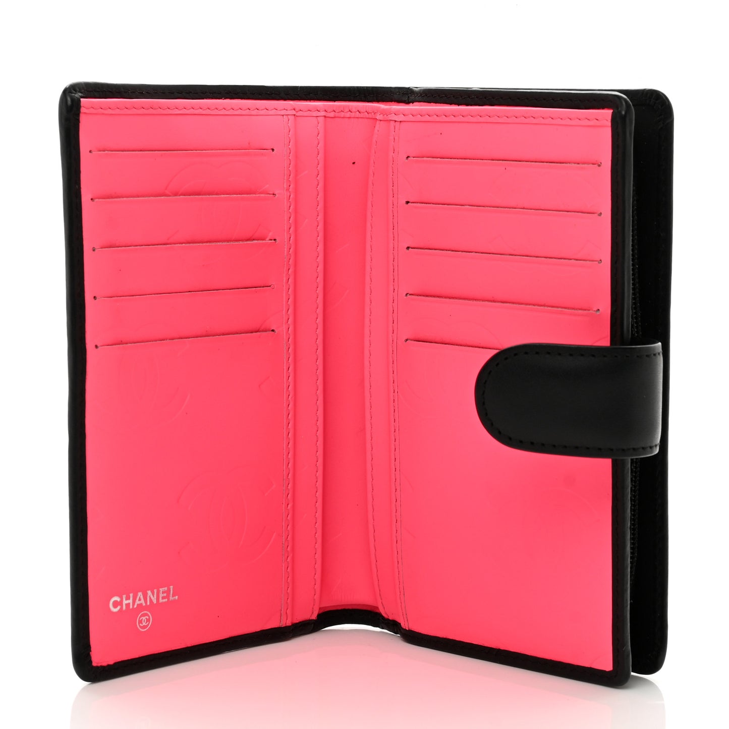 Calfskin Cambon Zipped Pocket Wallet Black