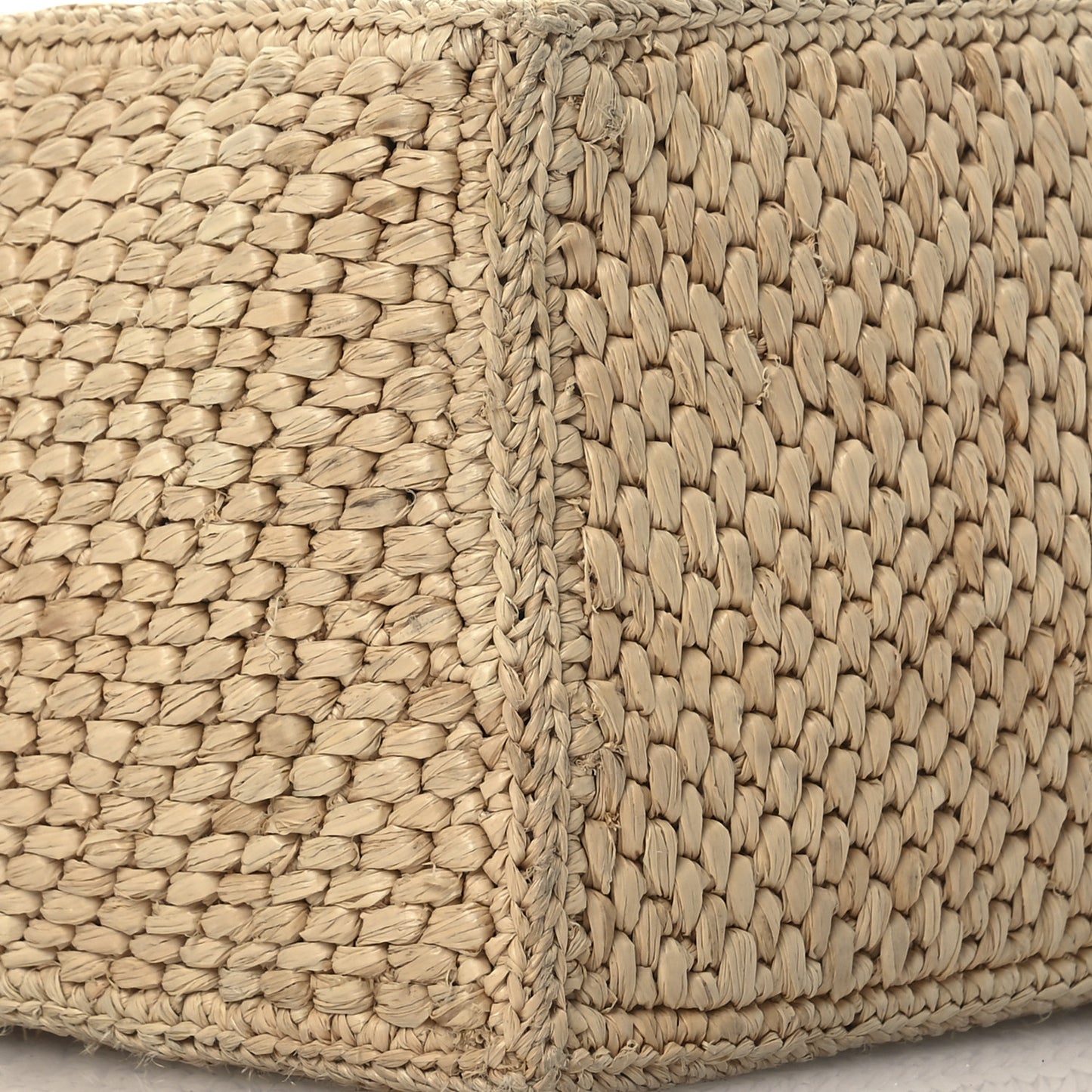 X PAULA'S IBIZA Raffia Font Tote Natural Tan