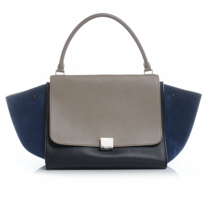 Celine Calfskin and Suede Large Tri-Color Trapeze Royal Blue 1 of 7