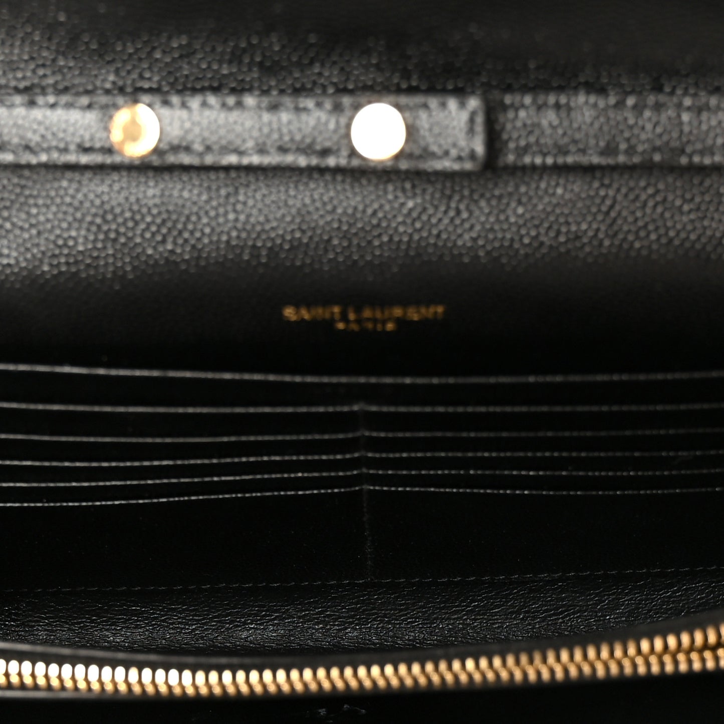 Grain De Poudre Matelasse Chevron Monogram Chain Wallet Black