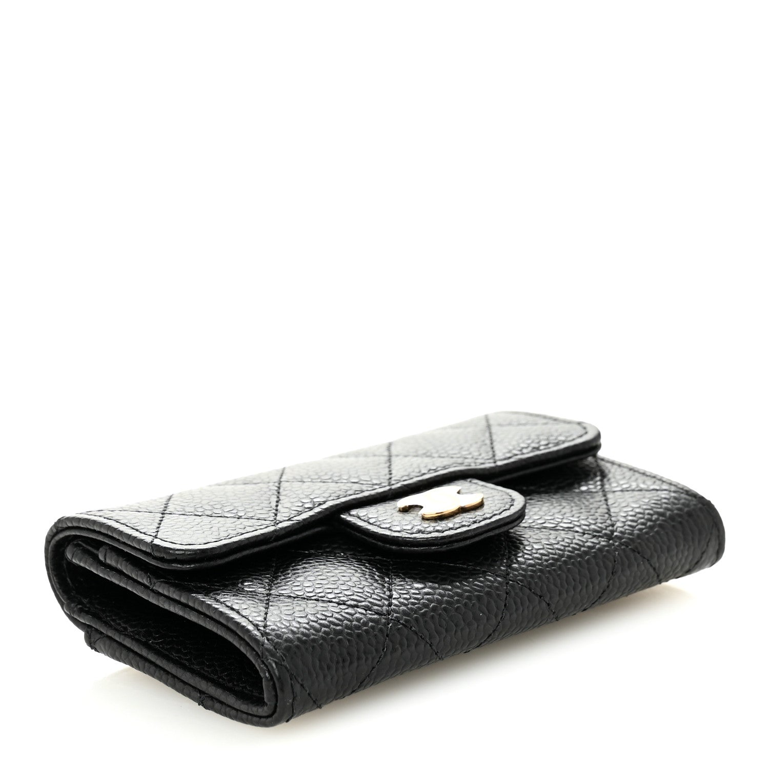 Chanel Caviar Quilted Flap Card Holder Wallet Black 4 of 8