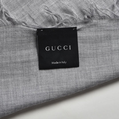 Gucci Modal Wool Hildash Square Shawl Zinc Medium Grey 4 of 5