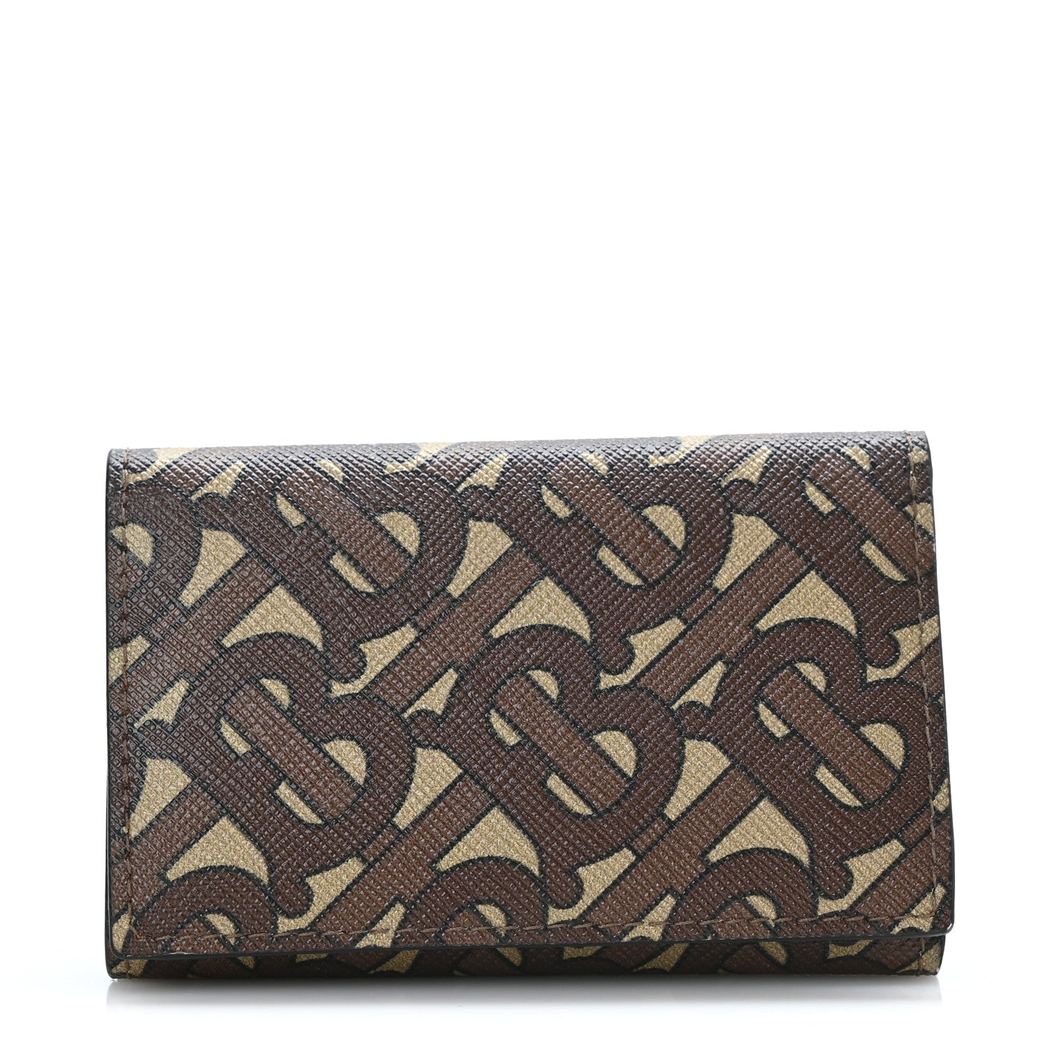 Burberry E-Canvas TB Print Folding Wallet Bridle Brown 1 of 8