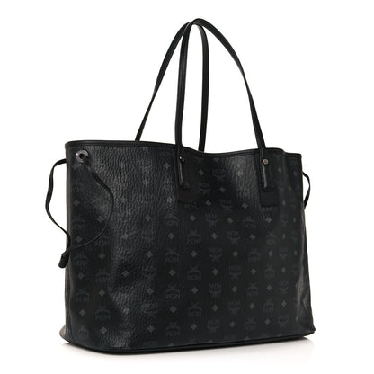 MCM Visetos Medium Liz Reversible Shopper Tote Black 4 of 19