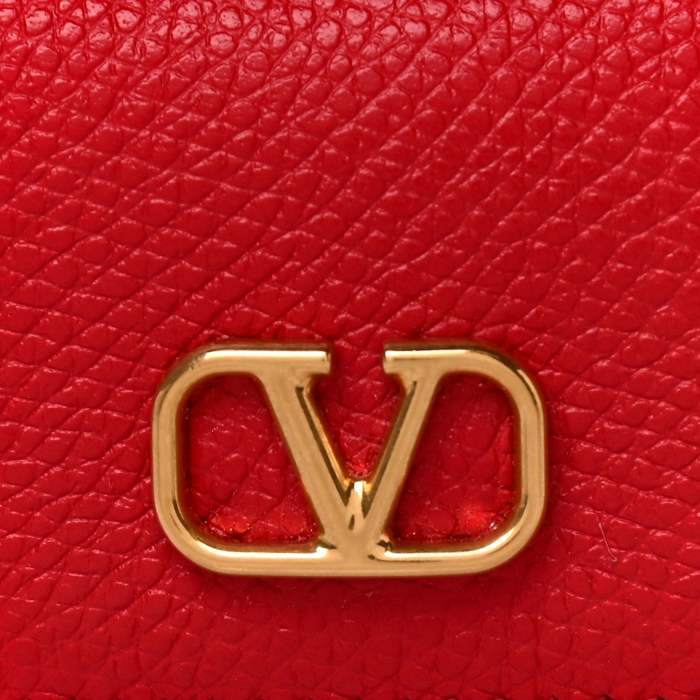 Grainy Calfskin Vlogo Airpods Case Rouge Pur