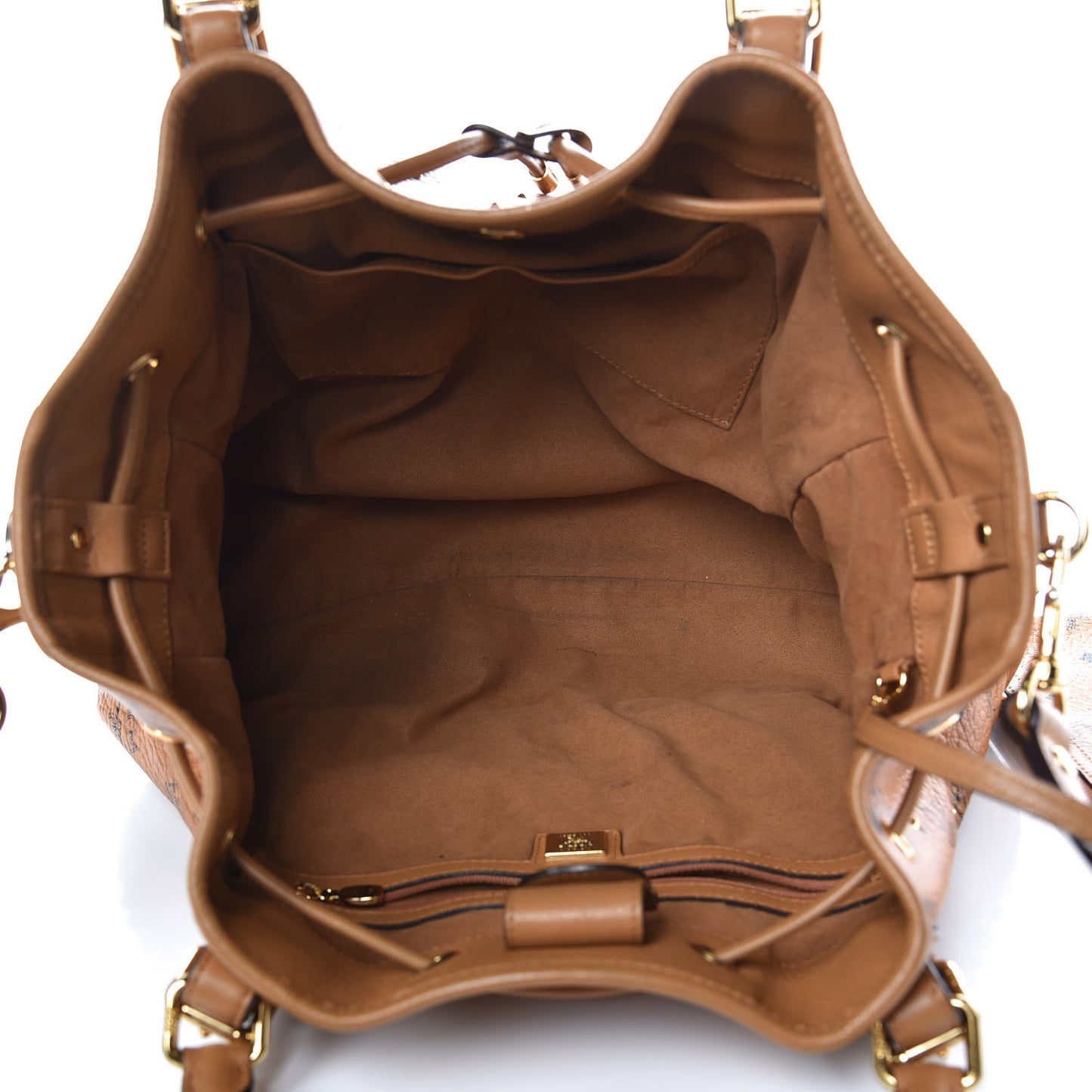 Visetos Studded Medium Drawstring Shopper Cognac