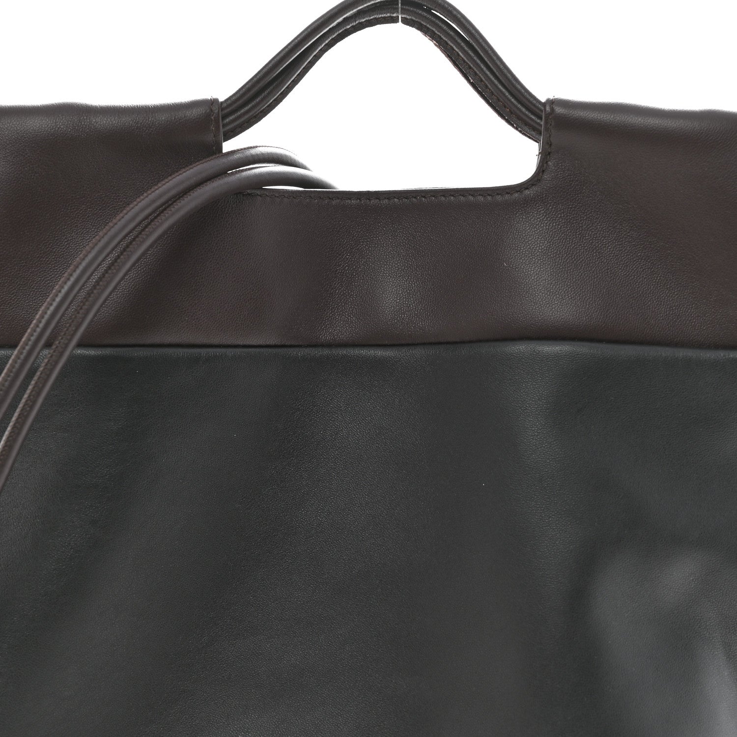 Loewe Mellow Nappa Lambskin Flamenco Tote Bag Black Dark Chestnut 8 of 10