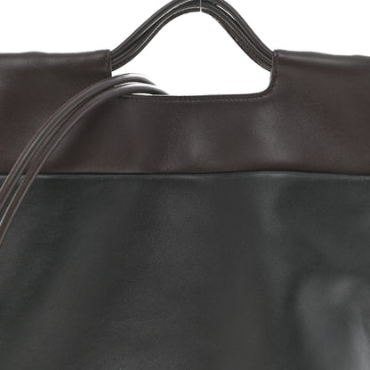 Loewe Mellow Nappa Lambskin Flamenco Tote Bag Black Dark Chestnut 8 of 10