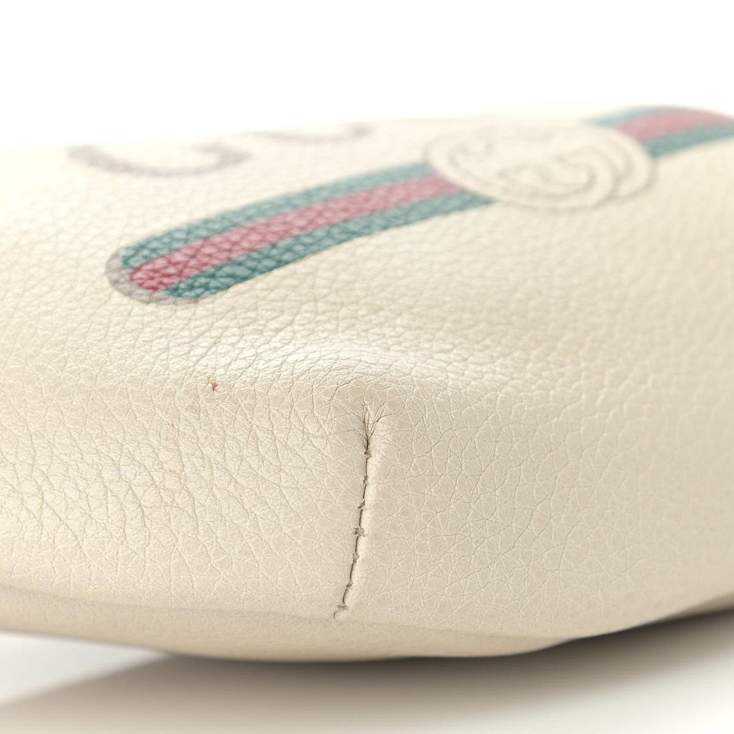 Grained Calfskin Small Logo Belt Bag White