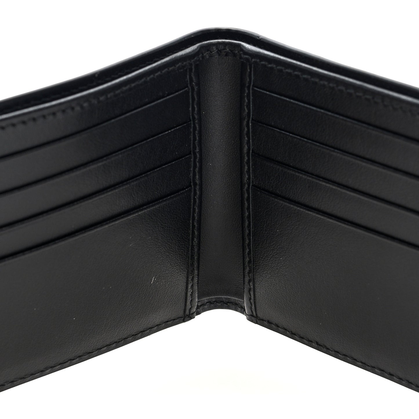 Plutone Calfskin Logo Bi-Fold Wallet Black