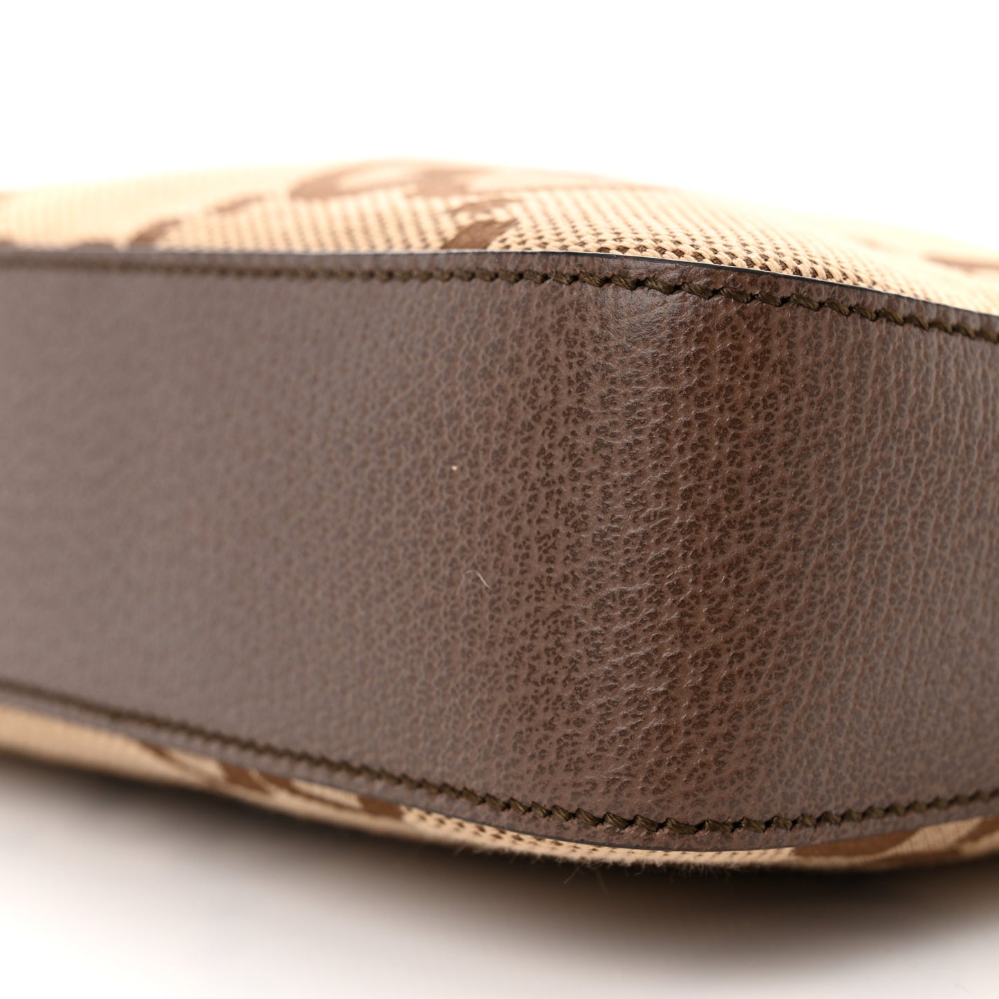 Monogram Jumbo GG Textured Dollar Calfskin Web Messenger Shoulder Bag Camel Ebony New Acero