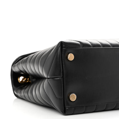 Saint Laurent Calfskin Y Quilted Monogram Large Loulou Chain Satchel Black 9 of 11