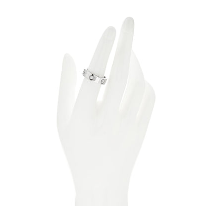 Cartier 18K White Gold 3 Diamond 5.5mm LOVE Ring 52 6 2 of 5