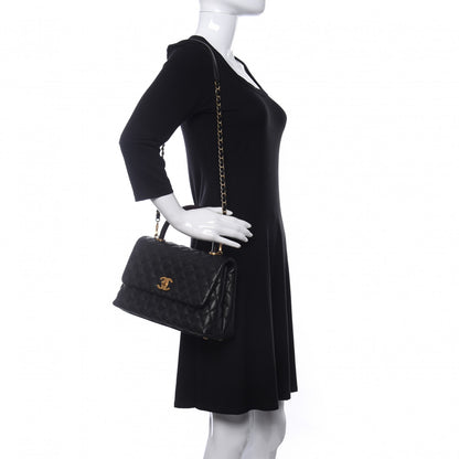 Chanel Caviar Lizard Embossed Quilted Small Coco Handle Flap Black 2 of 10