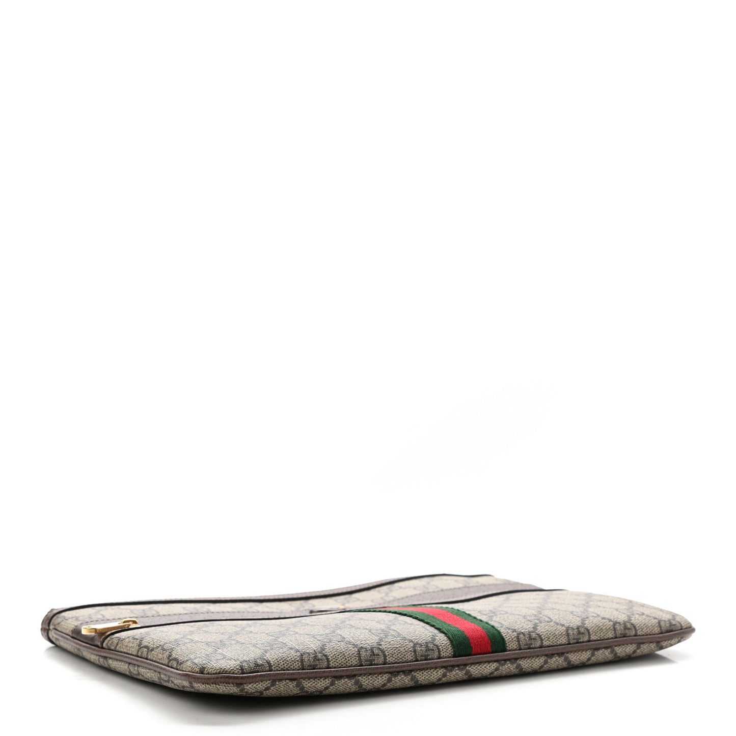 GG Supreme Monogram Large Ophidia Pouch Clutch Brown