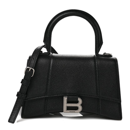 Balenciaga Grained Calfskin Hourglass Top Handle Bag XS Black 1 of 9