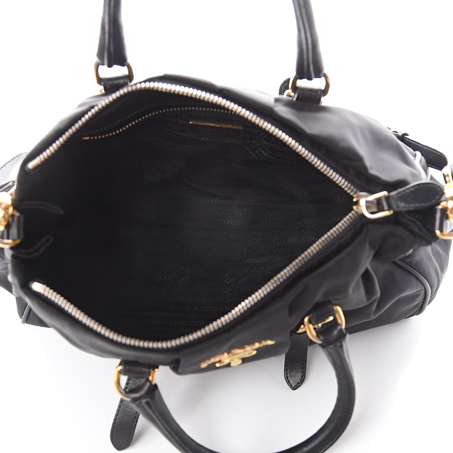 Tessuto Nylon Vitello Daino Tote Black