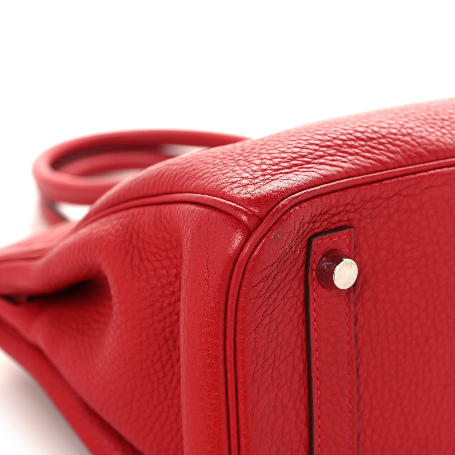 Hermes Taurillon Clemence Birkin 30 Rouge Casaque 11 of 12