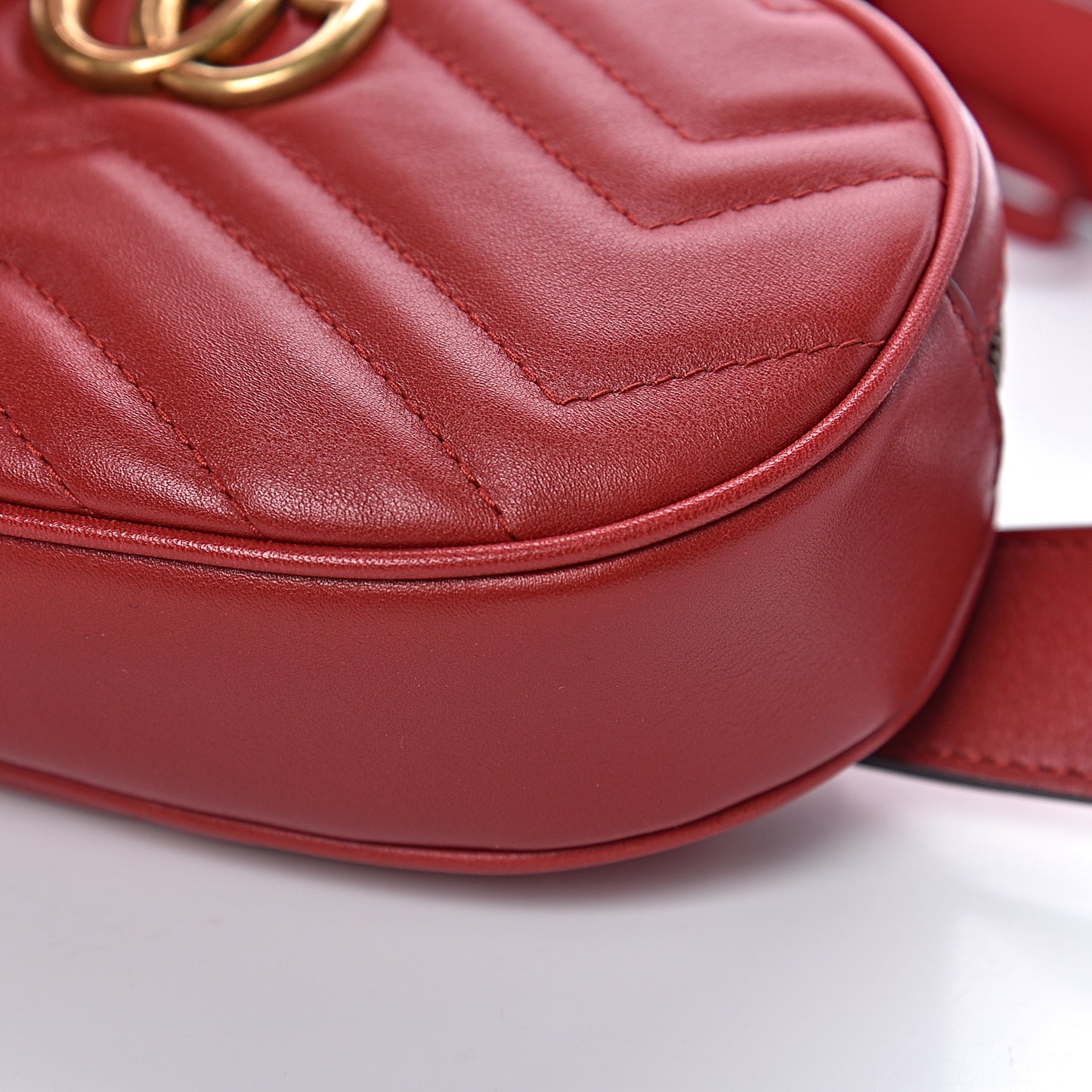 Calfskin Matelasse GG Marmont Belt Bag 85 34 Hibiscus Red