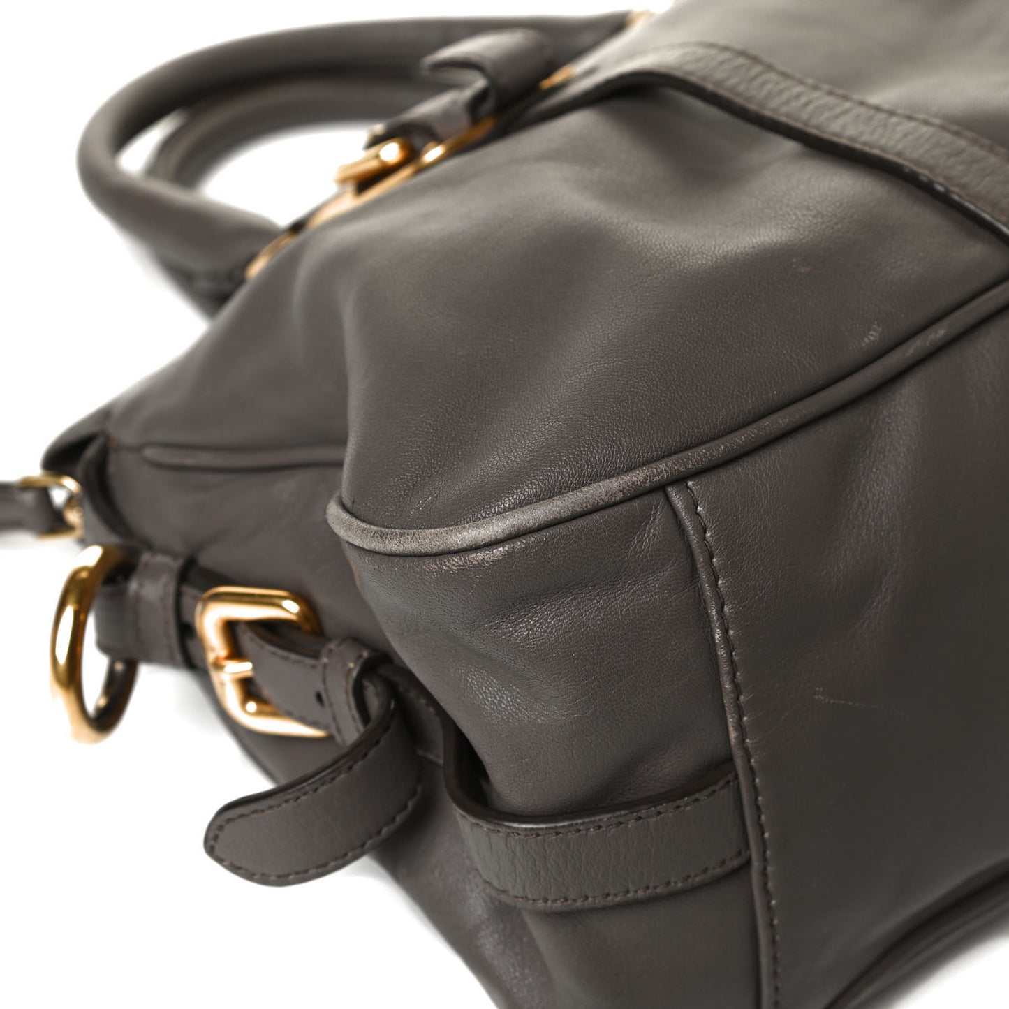 Soft Calf Shopping Satchel Bag Bambu