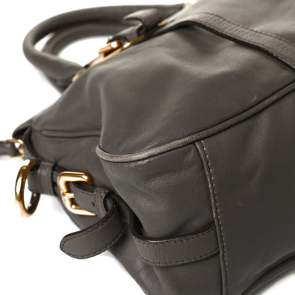 Prada Soft Calf Shopping Satchel Bag Bambu 22 of 27