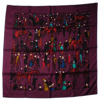 Hermes Silk Paddock Scarf 90 Prun Turquoise Brun 2 of 8