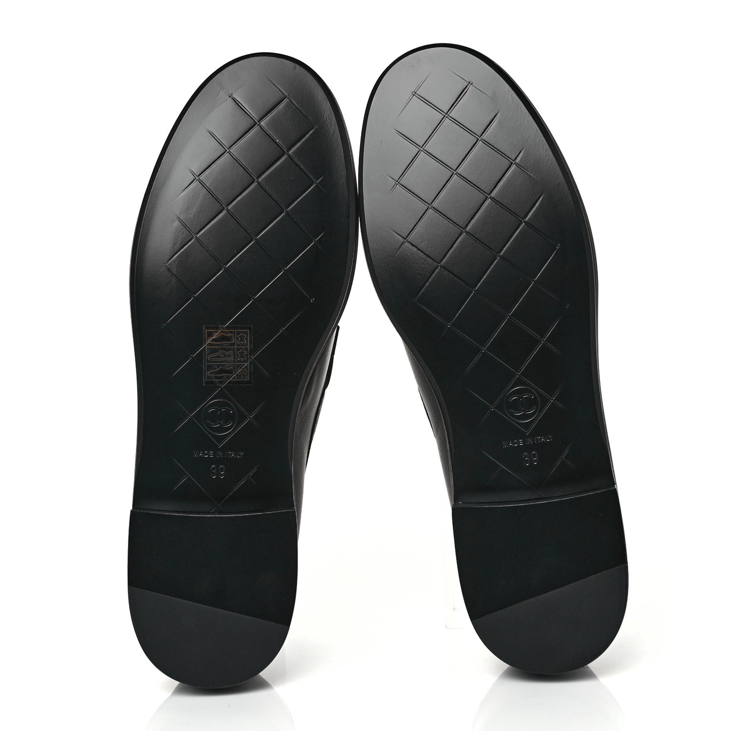 Lambskin Quilted CC Turnlock Loafers 39 Black
