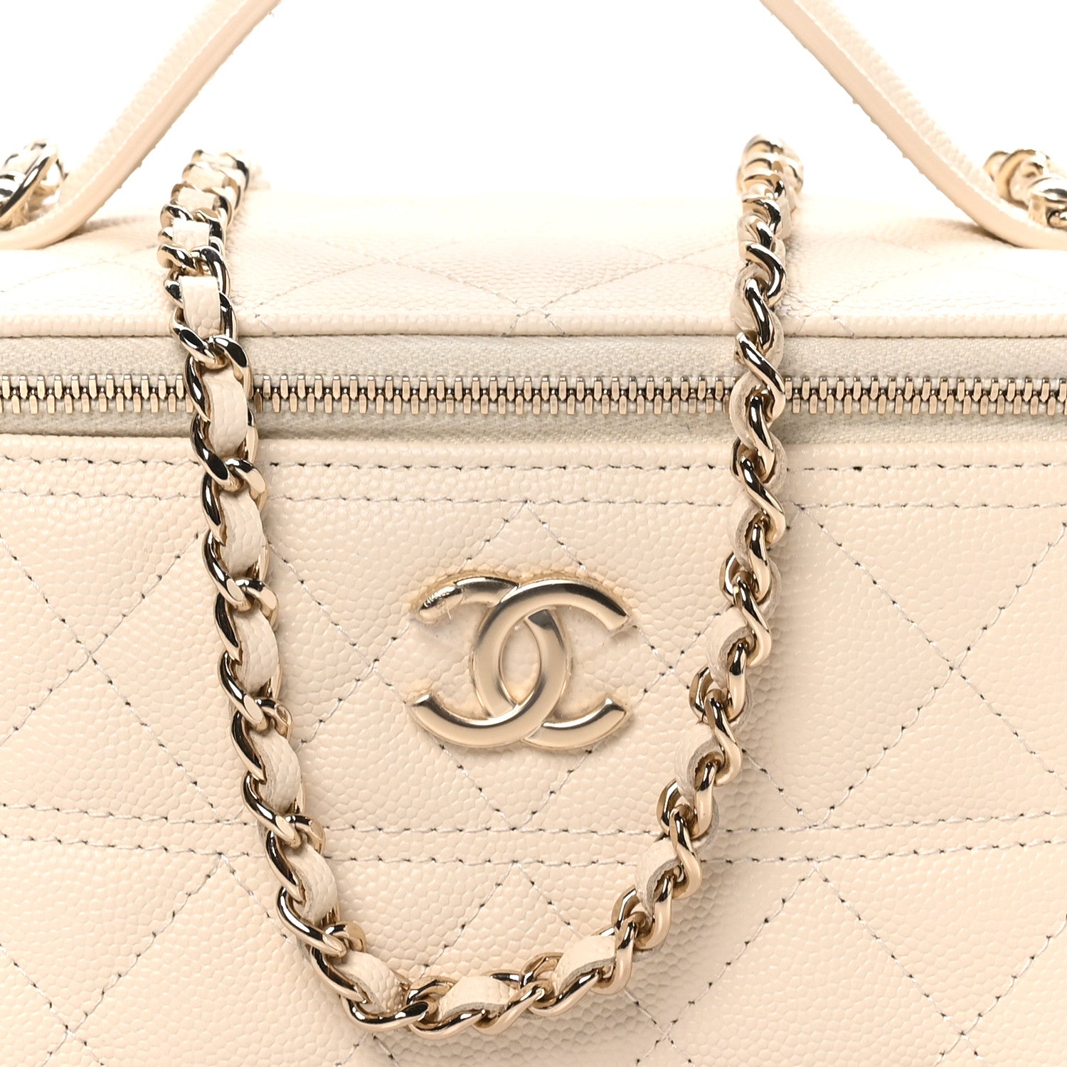 Chanel Caviar Quilted Trendy Handle Mini Vanity Ecru 7 of 10