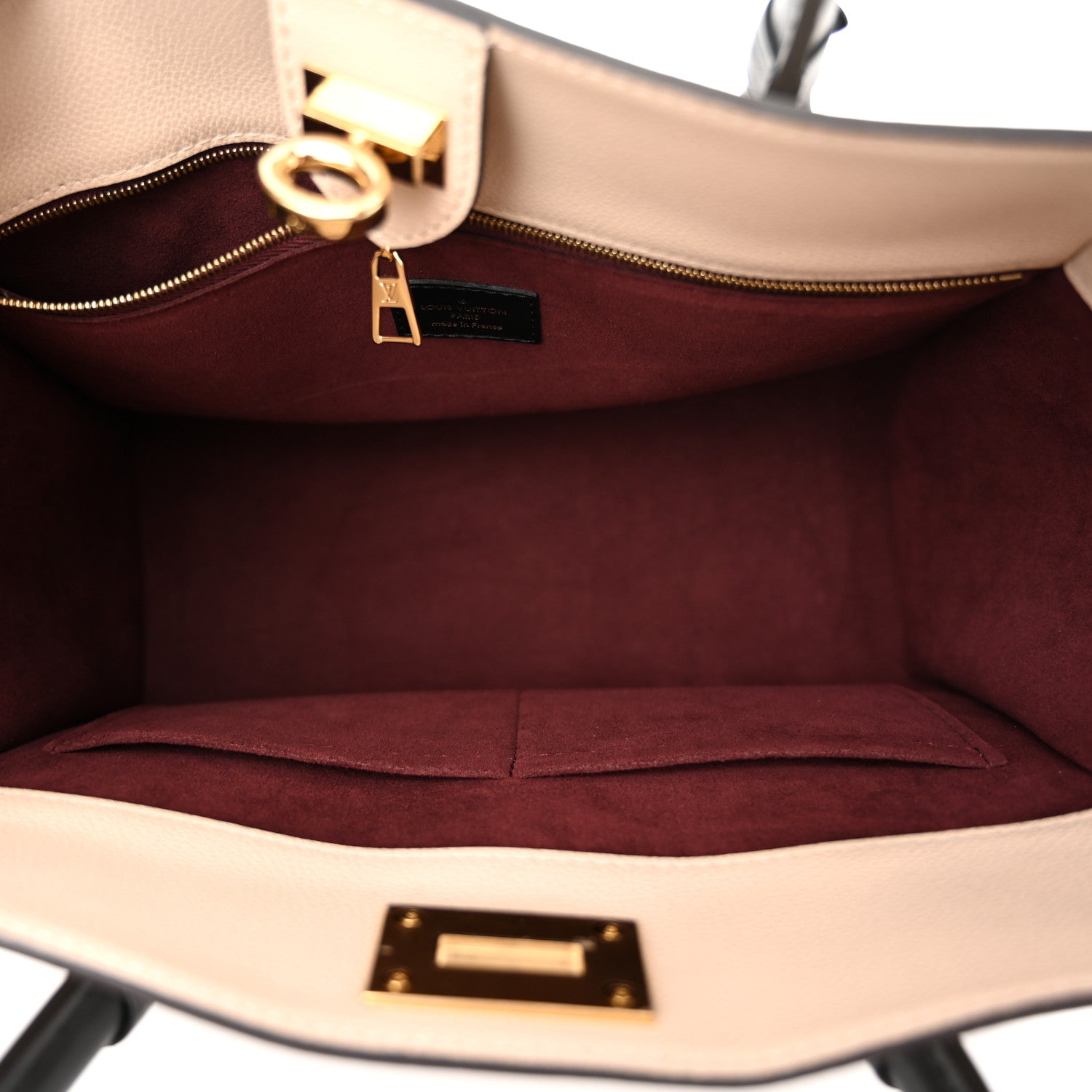 Louis Vuitton Calfskin Monogram On My Side MM Burgundy 5 of 10