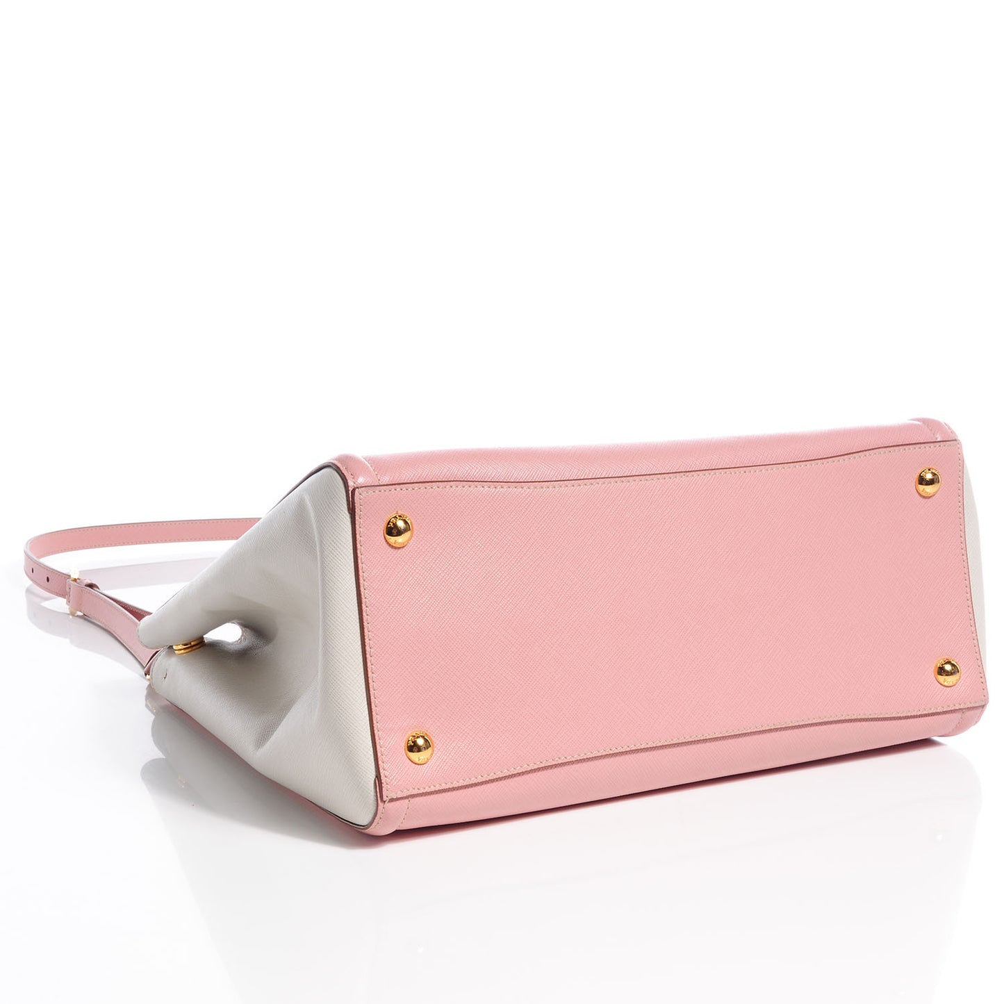 Saffiano Lux Medium Bi-Color Tote Orchidea Talco