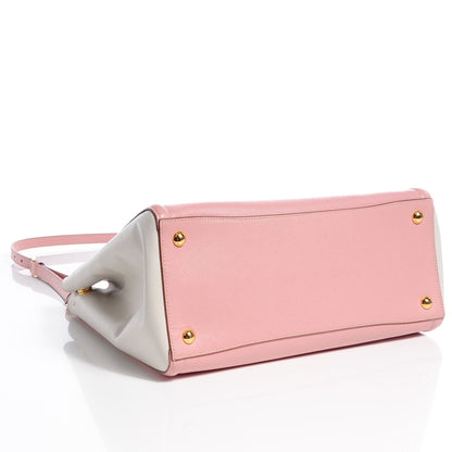 Prada Saffiano Lux Medium Bi-Color Tote Orchidea Talco 4 of 15
