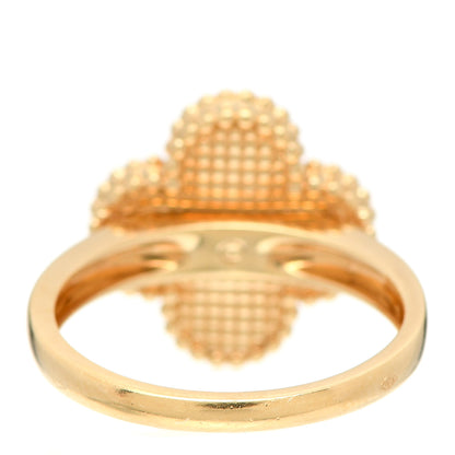 Van Cleef & Arpels 18K Yellow Gold Diamond Carnelian Vintage Alhambra Ring 54 6.75 4 of 6