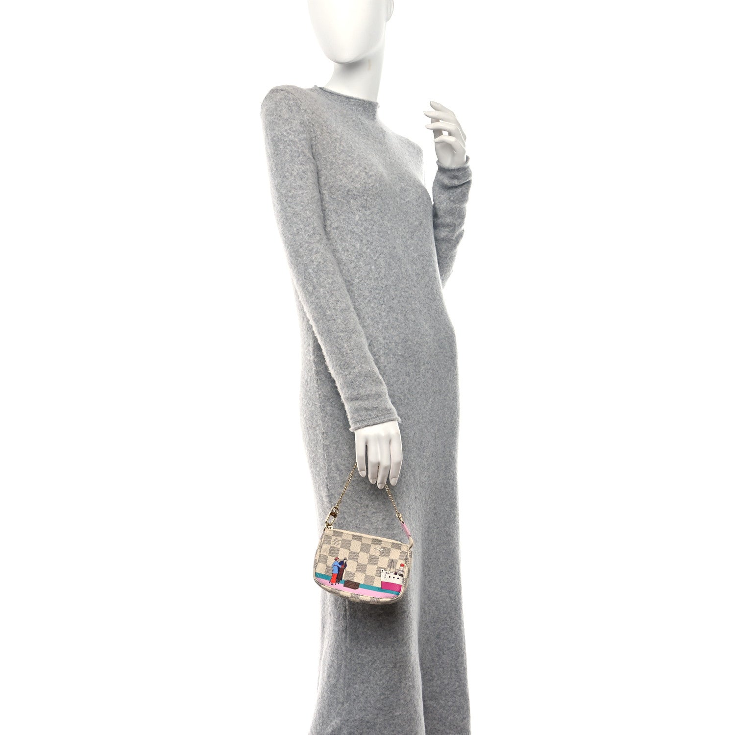 Louis Vuitton Damier Azur 2016 Christmas Animation Mini Pochette Accessories 2 of 8