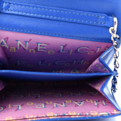 Chanel Lambskin Quilted Flap Card Holder On Chain Blue 5 of 8