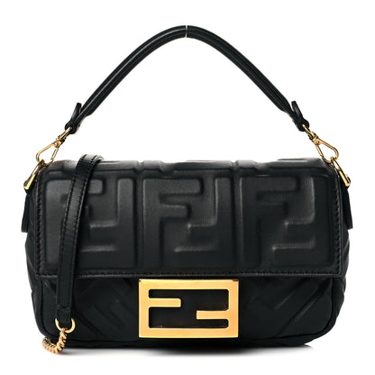 Fendi Nappa FF 1974 Embossed Mini Baguette Black 1 of 10