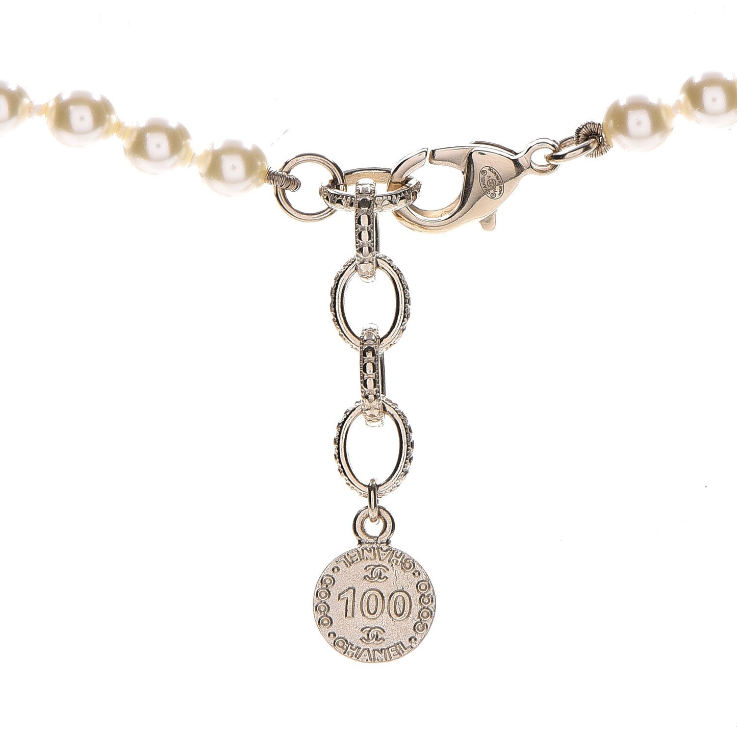 Graduated Pearl CC Short Necklace Gold