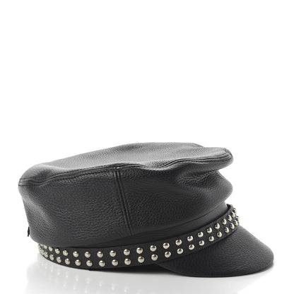 Gucci Calfskin Studded Cellarius Hat XL Black 4 of 9