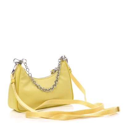 Prada Tessuto Nylon Saffiano Mini Re-Edition 2000 Shoulder Bag Ananas 3 of 10