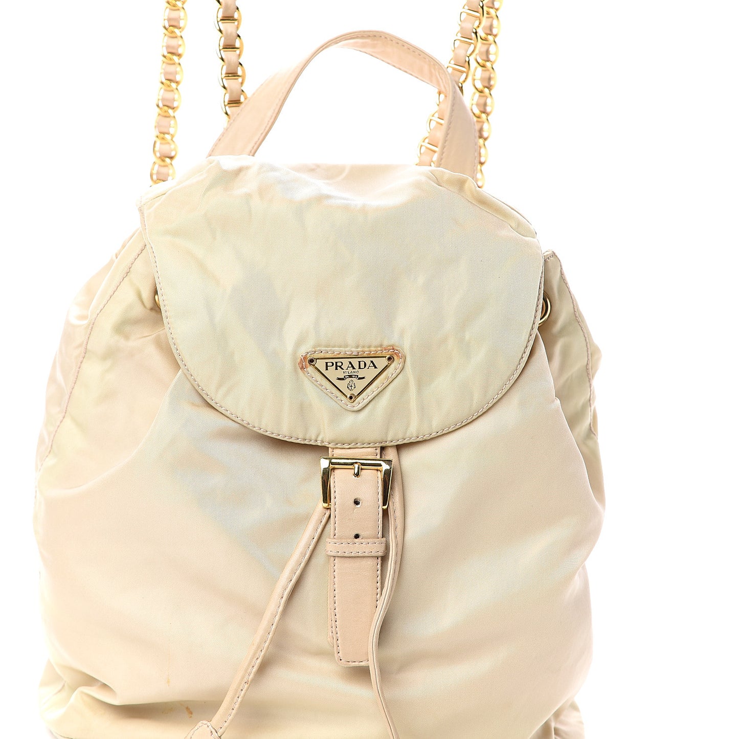 Tessuto Nylon Vela Chain Backpack Sabbia