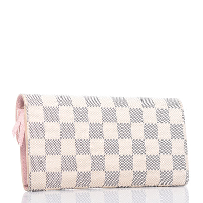 Louis Vuitton Damier Azur Emilie Wallet Rose Ballerine 3 of 12